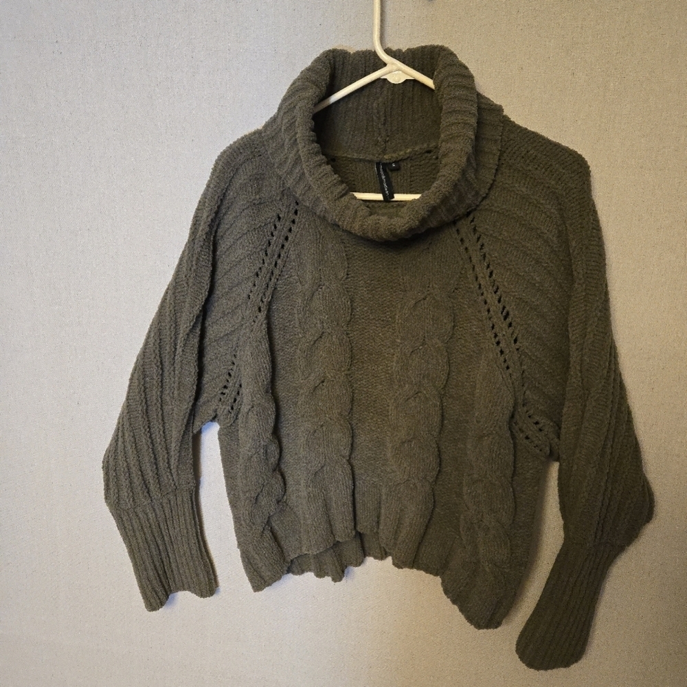 Moon And Madison Cozy Cable Knit Oversize Turtleneck Sweater